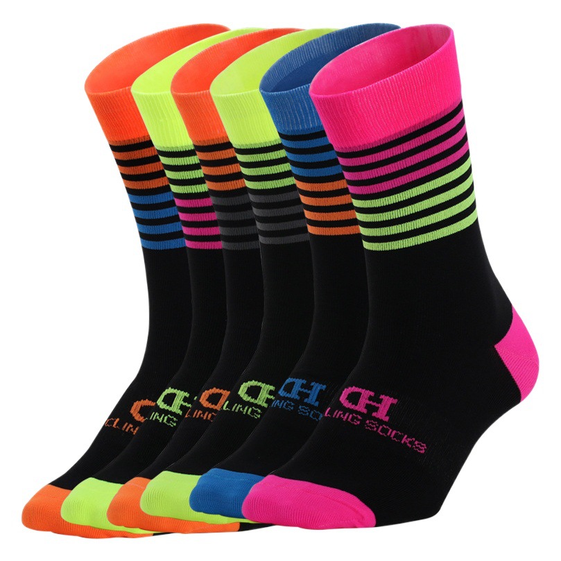 Summer cycling socks bicycle sports socks breathable wicking deodorant compression running socks basketball mid-calf length socks DH-07