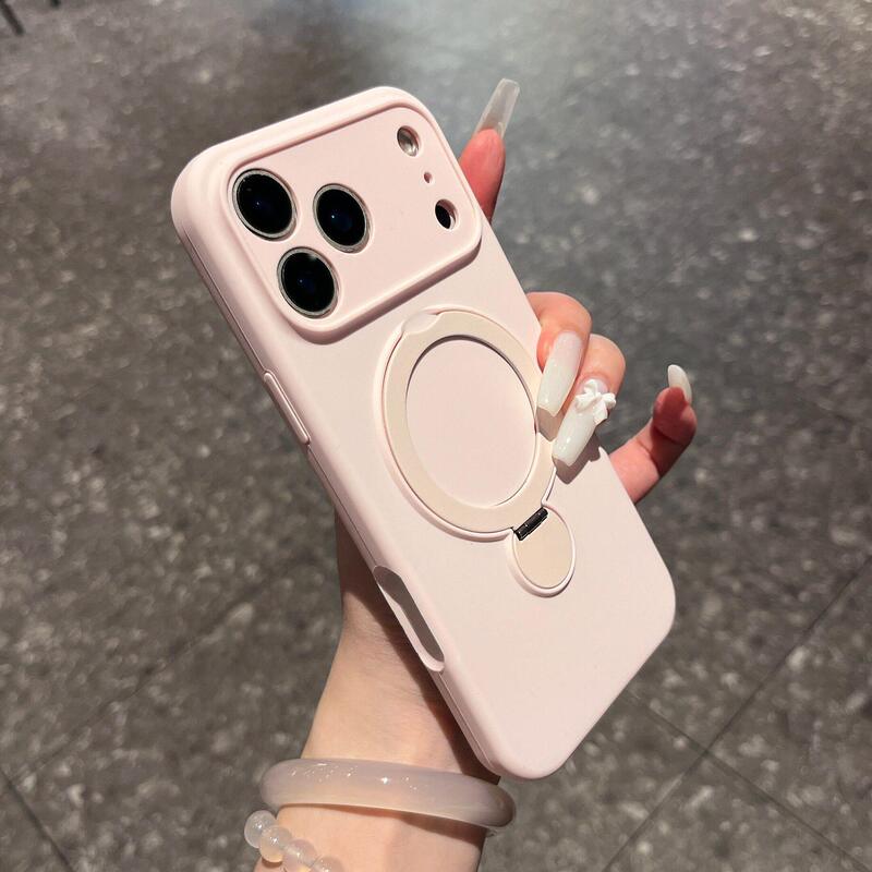 Cross-border applicable iPhone 18 Pro Max liquid silicone skin-feel magnetic stand phone case for Apple 17 with precise holes 16 Cross-border applicable iPhone 18 Pro Max liquid silicone skin-feel magnetic stand phone case for Apple 17 with precise holes 16