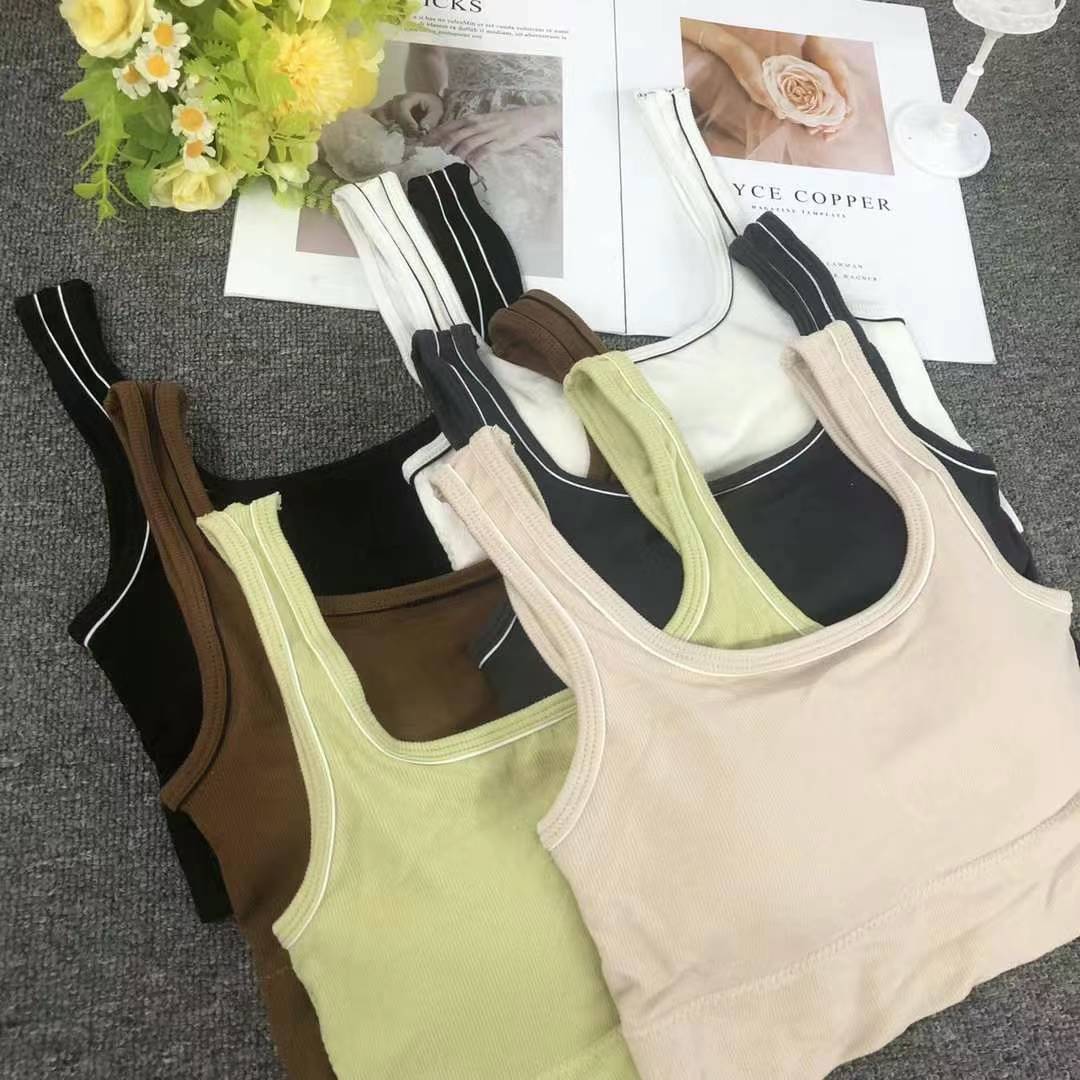 Nueva taza fija sin costuras de alta calidad, chaleco de dama sin anillo de acero, bra de yoga, ropa interior deportiva, mujer al por mayor