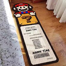 美式卡通马里奥游戏机仿羊绒地毯家用客厅沙发卧室床边装饰毯跨境