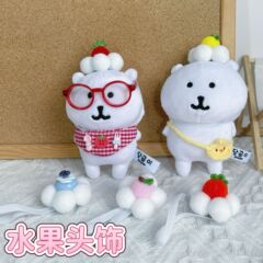 自嘲熊ミニフルーツヘアバンドかわいい10センチの着せ替え人形13センチのナガノ綿人形トマト