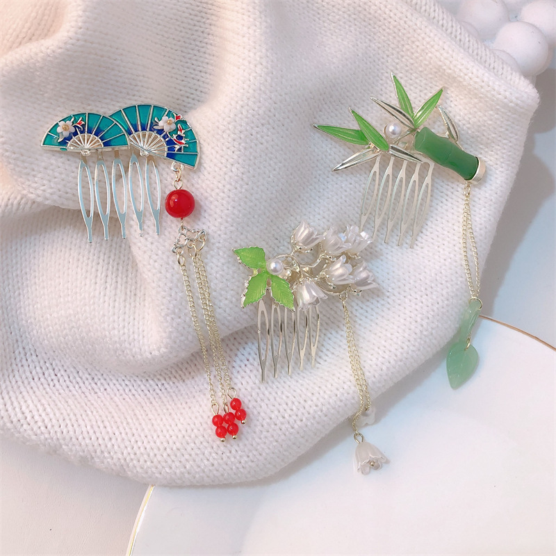 Pein de orquídea de estilo antiguo orquídea de alta sensibilidad adornamiento de cabello de verano temperamento de moda clip de cabello creativo joyas de bordilla