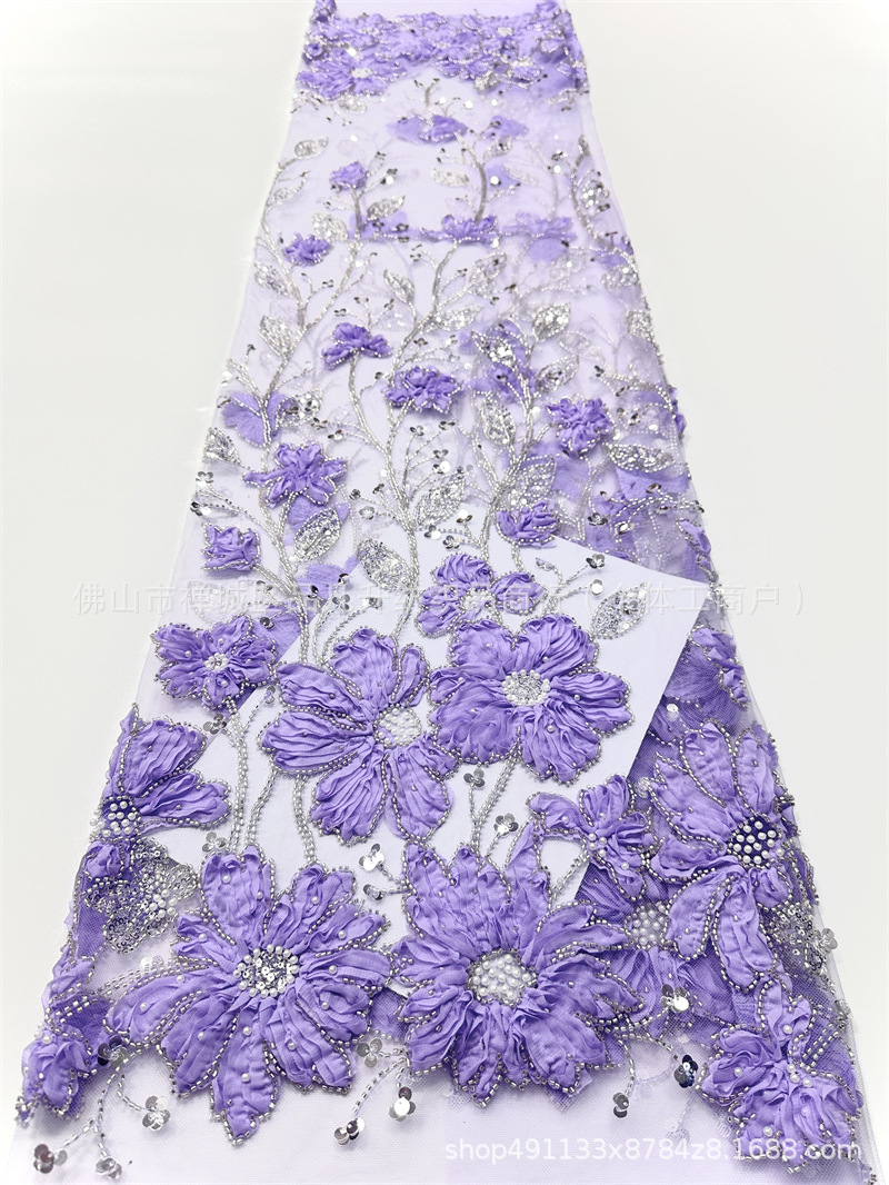 Moda industria pesada Gaoding vestido de boda vestido de cena cheongsam tela tridimensional tablero de chiffon tela bordada