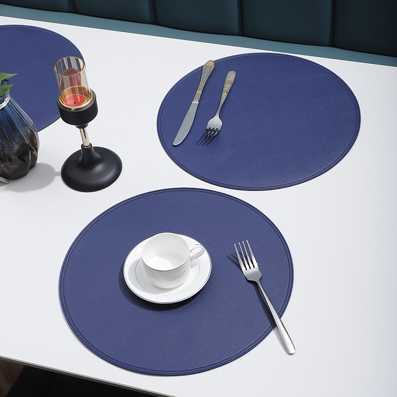 圆形皮革餐垫隔热垫家居双面使用餐桌垫酒店西餐垫餐具垫子可定详情6