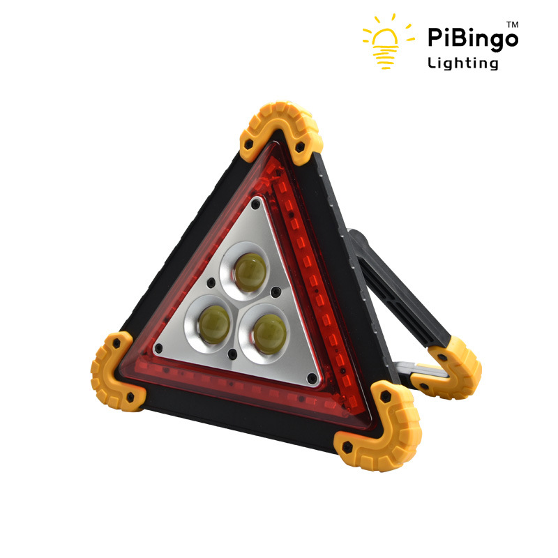 Triángulo de inundación del coche luz roja de advertencia reflector COB LED USB carga portátil lámpara al por mayor