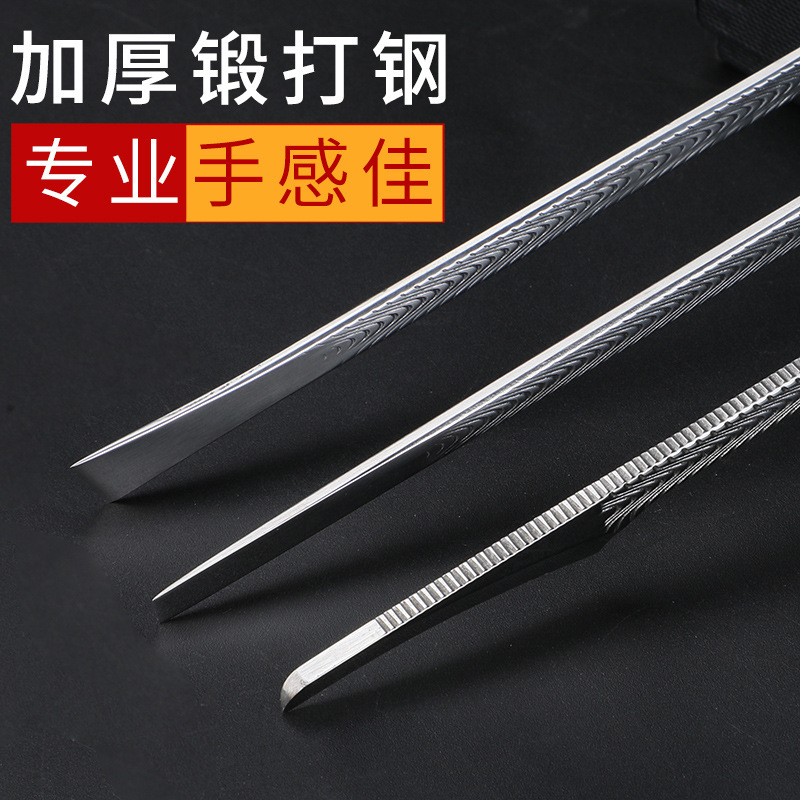 Cuchillo inclinado herramientas de pinza de uñas grises cuchillo de pedicura profesional cuchillo de excavación cuchillo de ojo de gallina para recoger la zanja de uñas conjunto de uña incrustada una sola pieza