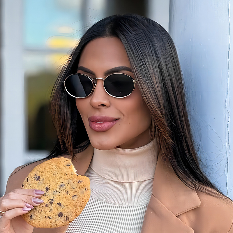 45g Weight Full Frame Glasses Structure Sunglasses Classification PC, UV400 Protection Lens Material Oval Frame Glasses Style Outdoor, Travel Occasion Solid Color Pattern Unisex Gender Streetwear Style Streetwear Solid Color PC UV400 Protection Oval Frame Full Frame Women's Sunglasses 2