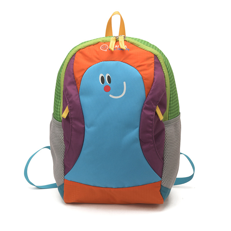 Hermosa cara sonriente para padres e hijos viajar mochila de gran capacidad de contraste de color bolsas escolares de dibujos animados lindas mochila infantil