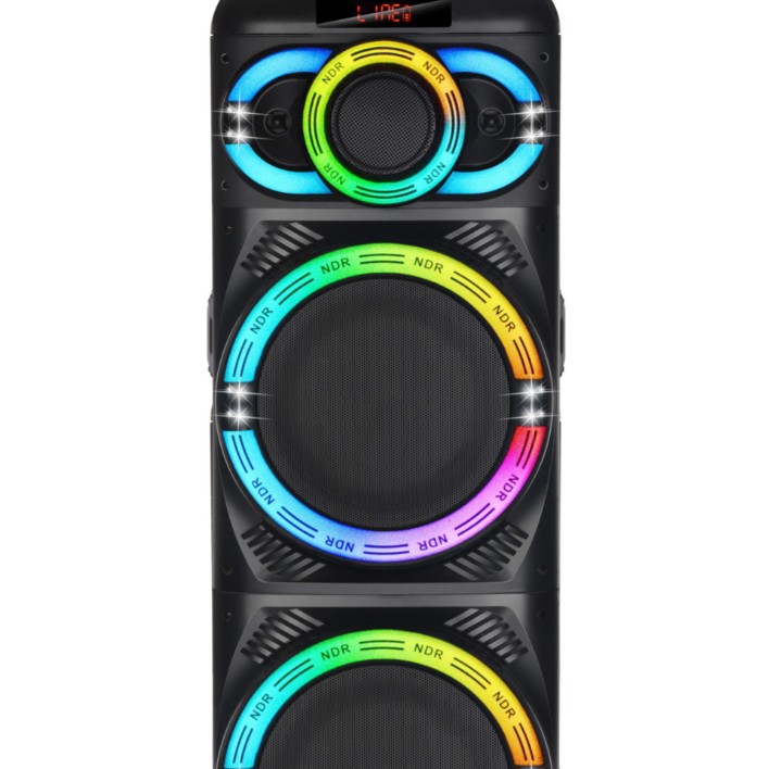 Мощная колонка NDR-3260 3×12 дюймов с RGB подсветкой и микрофоном