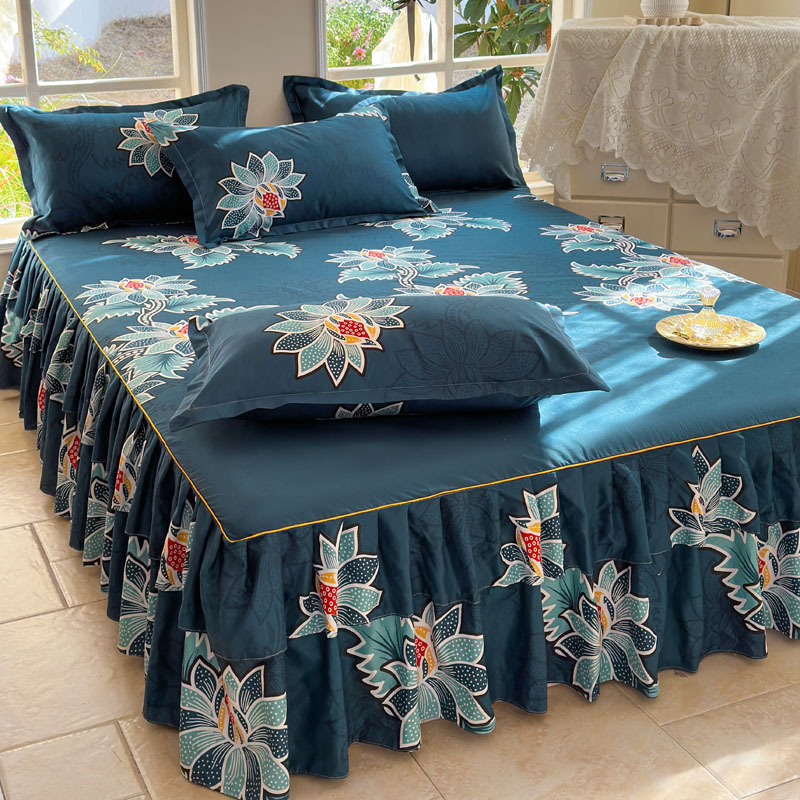 Transfronterizo Simmons cubierta de cama de tres piezas set sábanas de comercio exterior colchón cubierta protectora para cubrir la falda de cama de una sola pieza de falda cubierta de cama 2