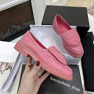 In-Stock New Chanel-Style Metal Buckle Flip Loafers for Women, Slip-On Thick-Soled Chunky Heel Comfortable Versatile Single Shoes for Export