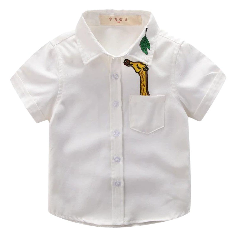 Летняя новинка 2024: детская одежда в корейском стиле для мальчиков, футболка с жирафом, модная хлопковая.
