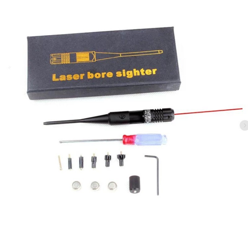 Red laser sight calibrator, no adjustment required, 5 adapters, sight calibration and zeroing device, Laser 100m illumination