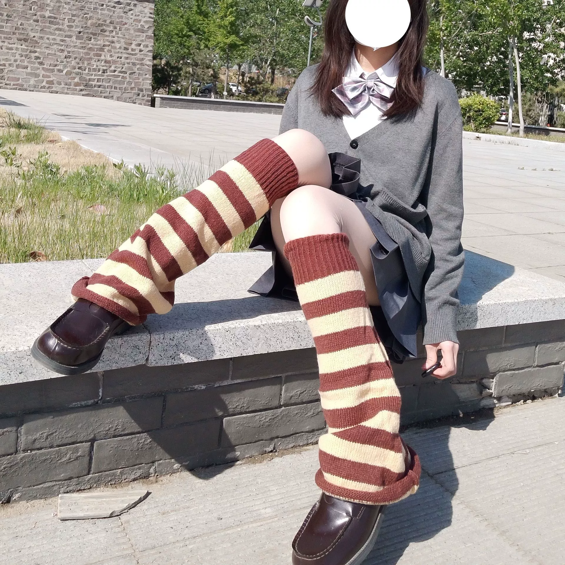 Гетры коленные (Megaphone) вязаные осенние, 50–53 см, one size, разные цвета