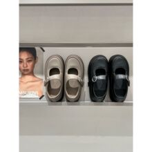 芭慕秀2025秋季新款勃肯鞋韩系百搭厚底增高复古懒人乐福小皮鞋女