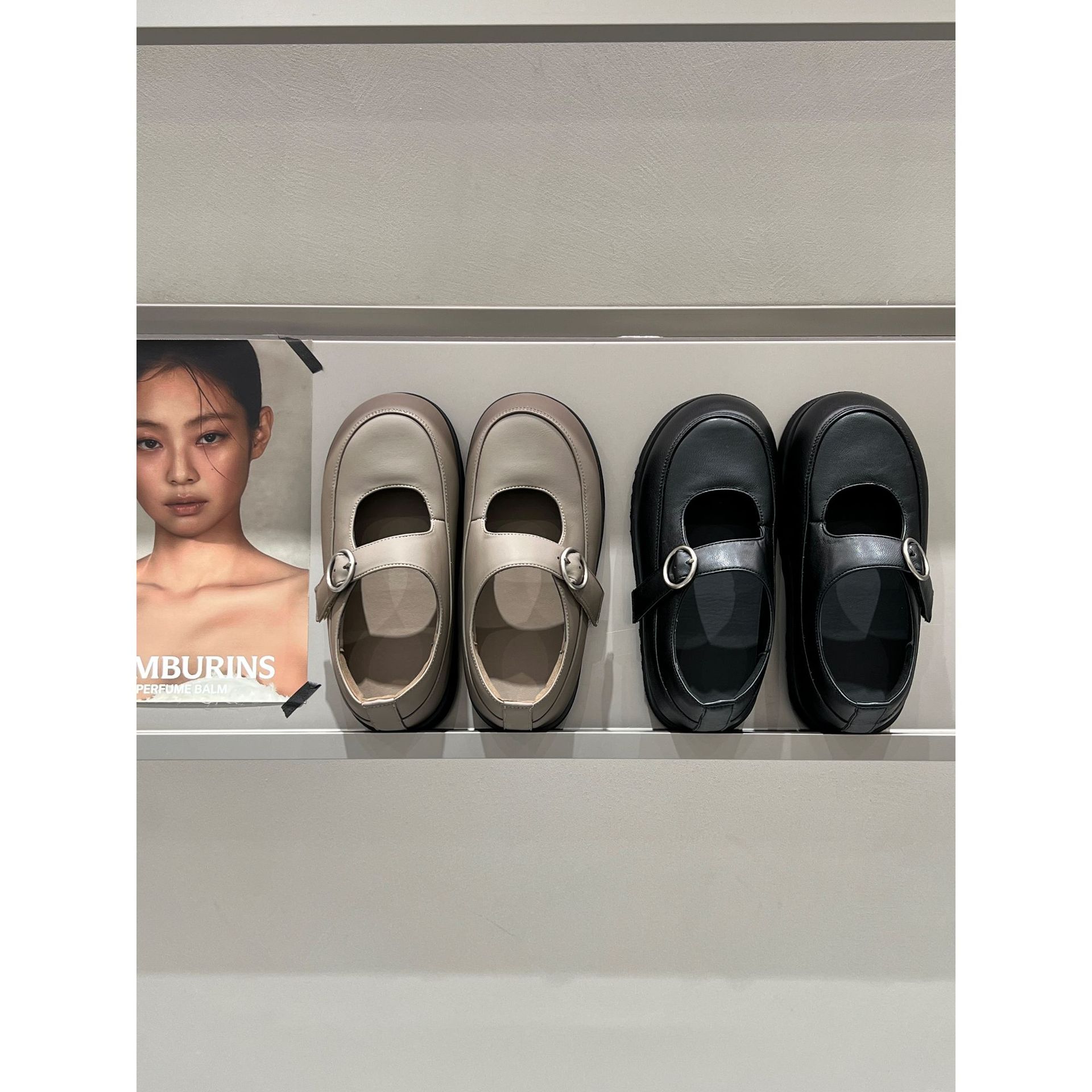 芭慕秀2025秋季新款勃肯鞋韩系百搭厚底增高复古懒人乐福小皮鞋女