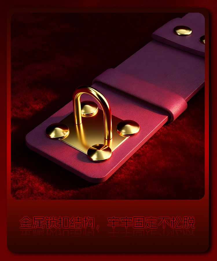 SM-Style Couple Bondage Kit with High Heels, PU Leather Restraints and Metal Clamps in Light Purple — detail image 22