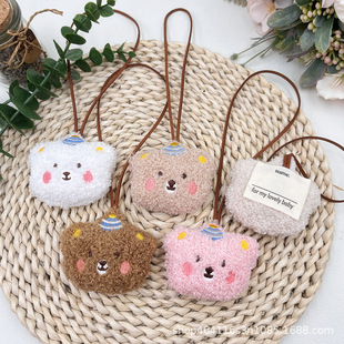Cute Cartoon party Bear Bag Name Sticker Plush Pendant Kindergarten Children's School Bag Famous Brand Name Hanging Ornaments