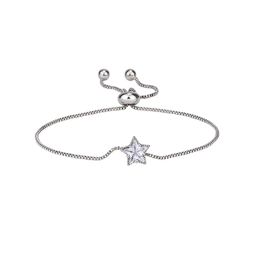 Japanese and Korean style light luxury diamond five-pointed star bracelet women's fashion simple star bracelet cute star diamond jewelry