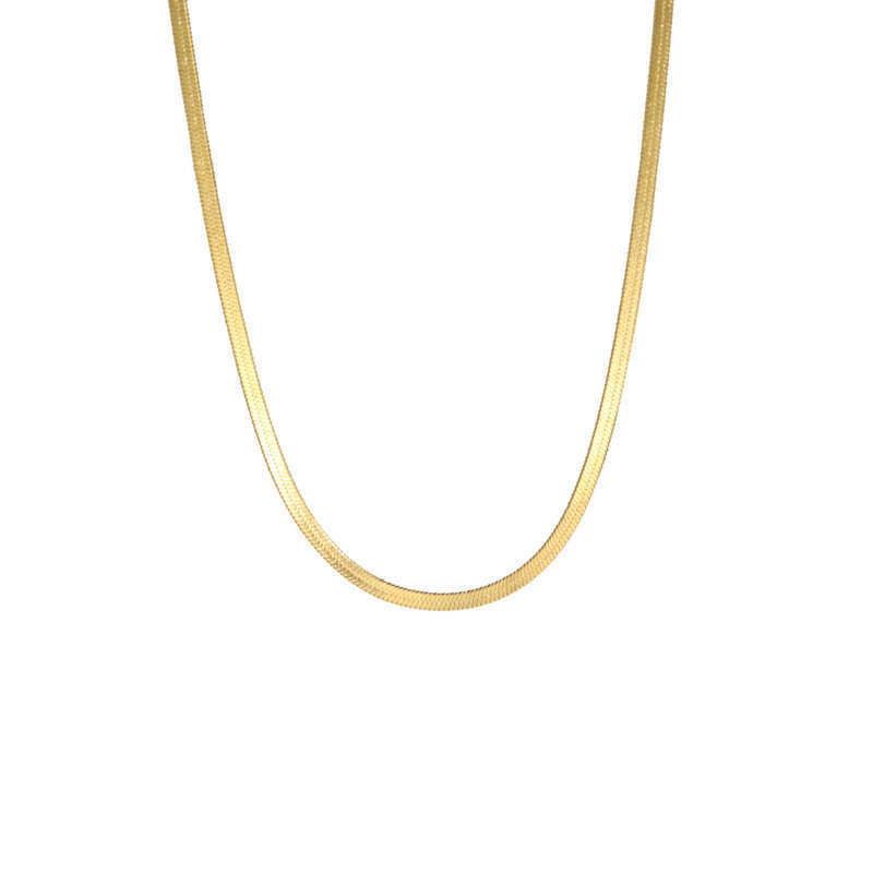 2mm wide snake bone chain (gold) / Length (40cm+5cm)