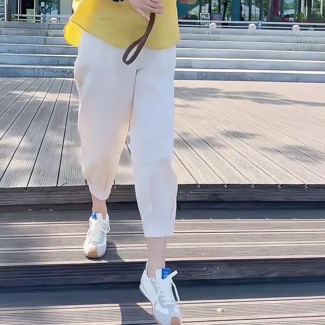 2025初夏搭配一整套韩系慵懒宽松显瘦圆领衬衫九分休闲裤两件套女|undefined