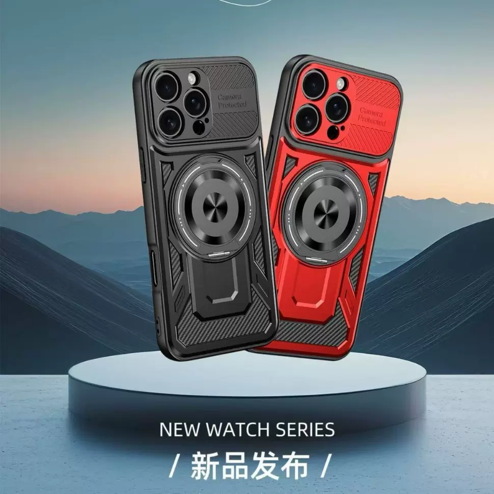 优甲磁吸大指环手机壳电商热卖款工厂批发价带无线充功能适应苹果