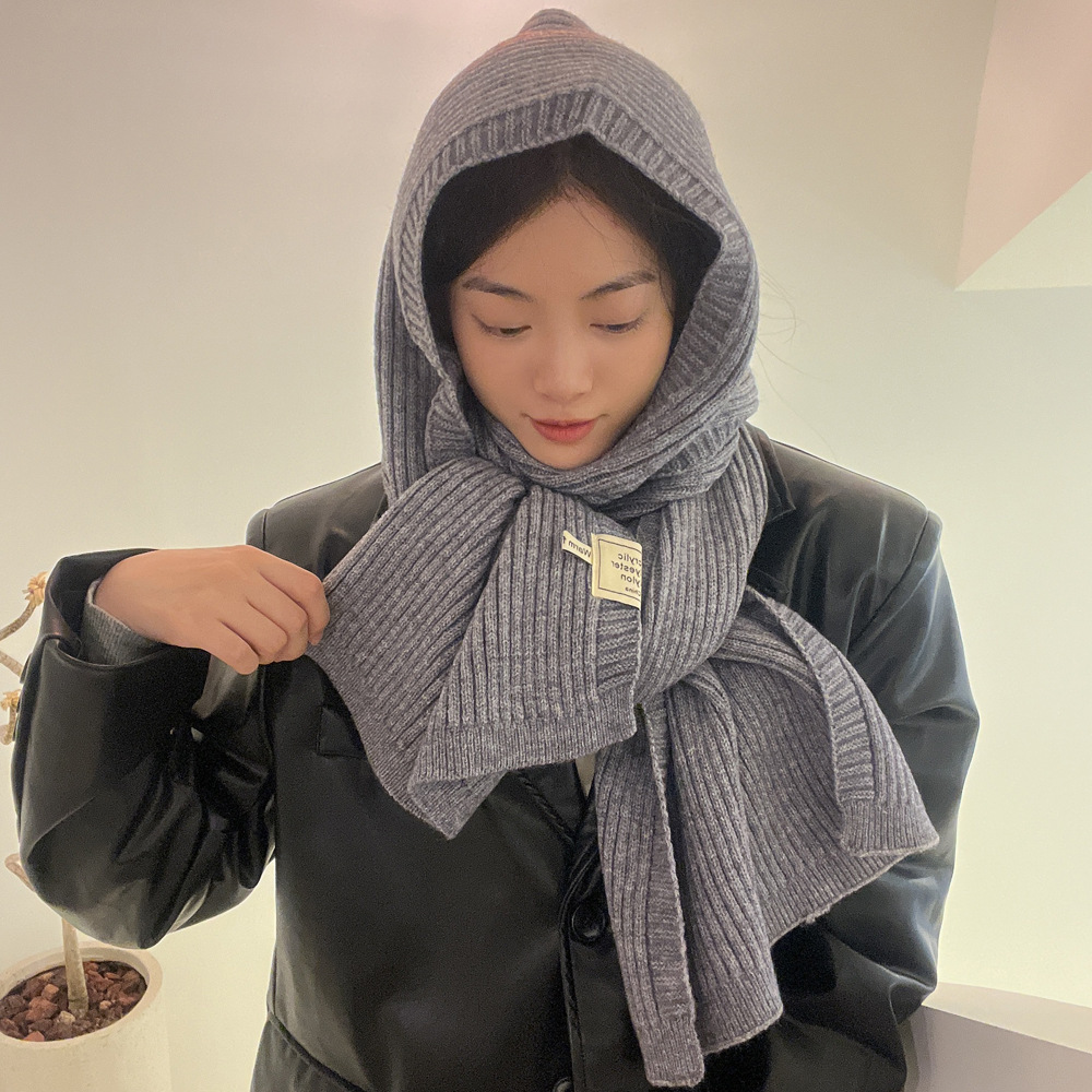 Autunno inverno tinta unita piccolo per la nuova versione coreana da donna, semplice versatile, calda protezione per il collo, sensazione di fascia alta_voghion.com