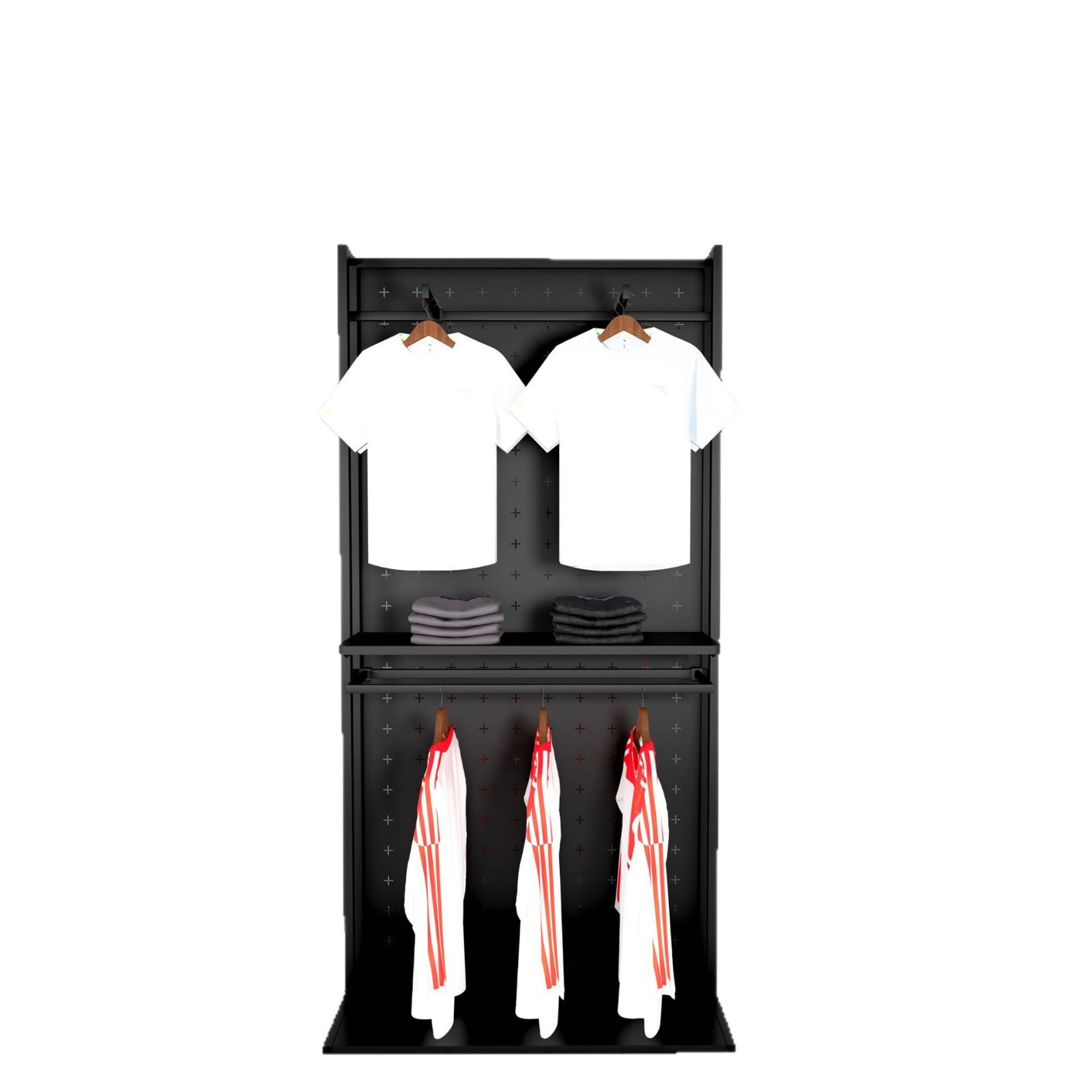 Tienda de ropa transfronteriza estante de exhibición de zapatos deportivos estante de exhibición de zapatos y ropa centro comercial estante de exhibición de productos de hierro