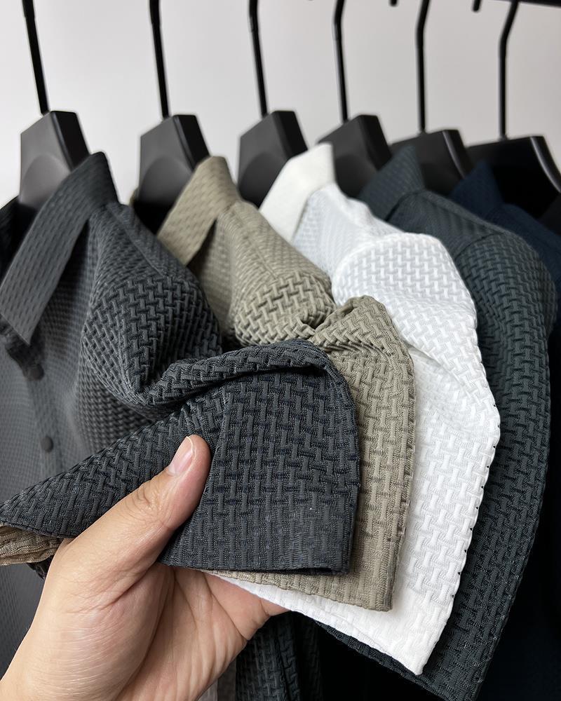 245g Weight Short Sleeve Sleeve Length Nylon Fabric Type Regular Top Length Casual Occasion Turndown Neckline Loose Fit Type Solid Color Pattern Summer Season Men's Gender Patchwork Design Simple Style Style Men's Solid Color Simple Style Turndown Short Sleeve Loose Men's T-shirt 3