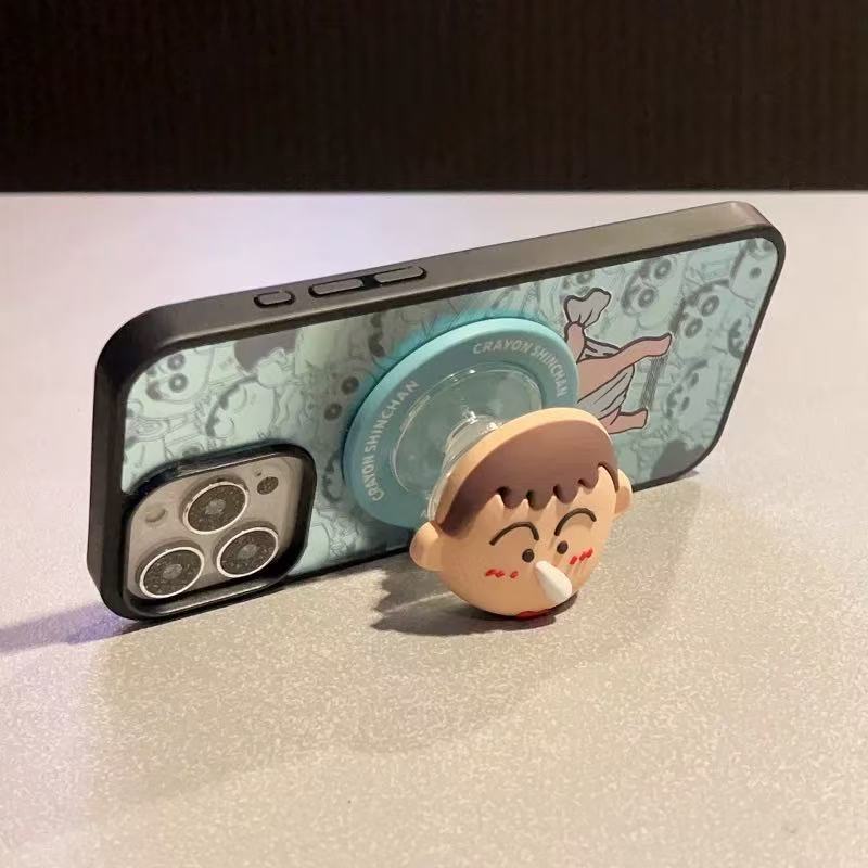 Caricatura de dibujos animados que fluye la nariz estúpida para el teléfono móvil MagSafe succión de soporte airbag anti-caída lindo estudiante retráctil