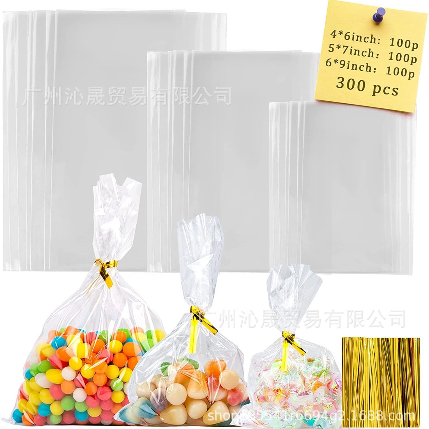 棒棒糖饼干雪糕面包蛋糕包装袋15*10，13*18，15*23平口袋OPP扎丝