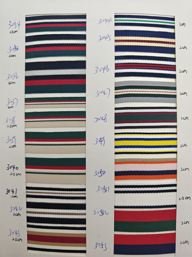 100D banda de banda de poliéster densa tricolor banda de banda de banda de banda lateral ropa bolsa accesorios en stock al por mayor