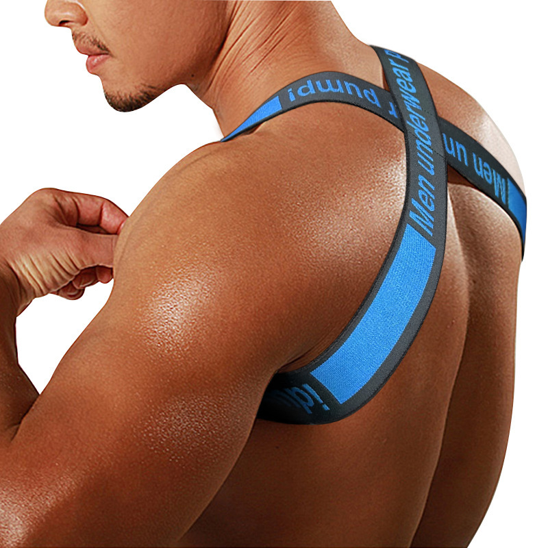 TEMU muscle men's shoulder strap sexy nightclub Disco Dancing sports fitness parkour elastic strap MP98