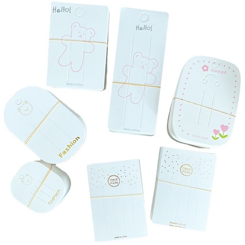 100 pieces in a bundle jewelry packaging high-end cards hot stamping cardboard hair accessories hang tag hanging card manufacturer wholesale