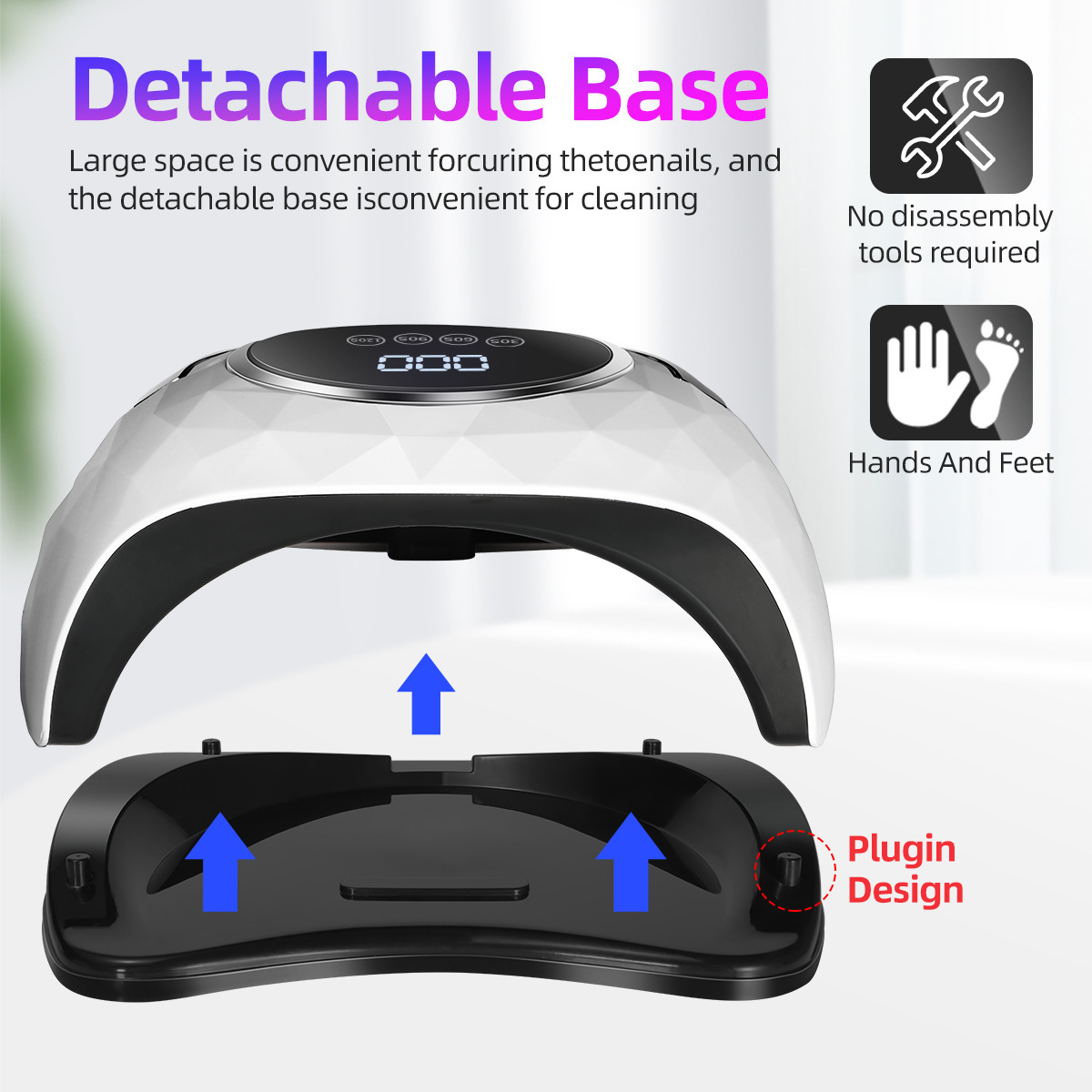 Máquina de fototerapia de secado rápido de uñas transfronteriza 288W 63 perlas de lámpara de alta potencia pegamento de horneado rápido pegamento de uñas al por mayor