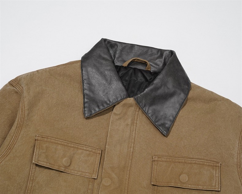 GMABCD Men's Collared Zip-Up Utility Jacket – Multi-Pocket Casual Outerwear - detail 7