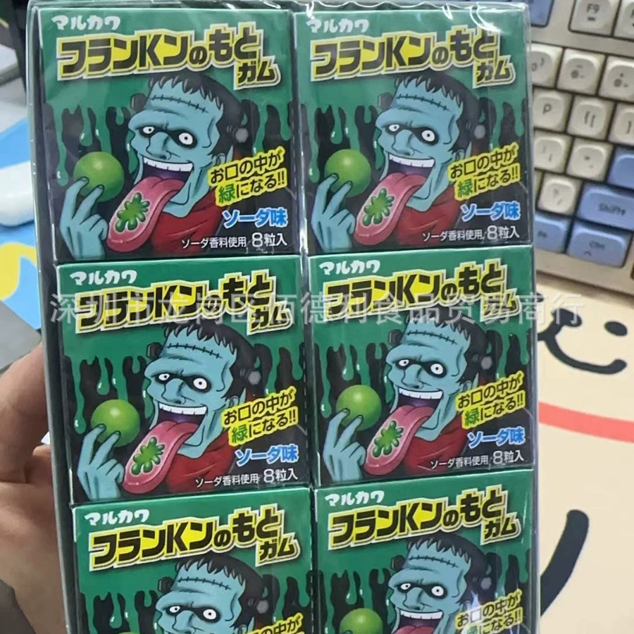 Японская жевательная резинка Marukawa Zombie детская содовая жевательная резинка язык, меняющий цвет, популярные конфеты 8 таблеток