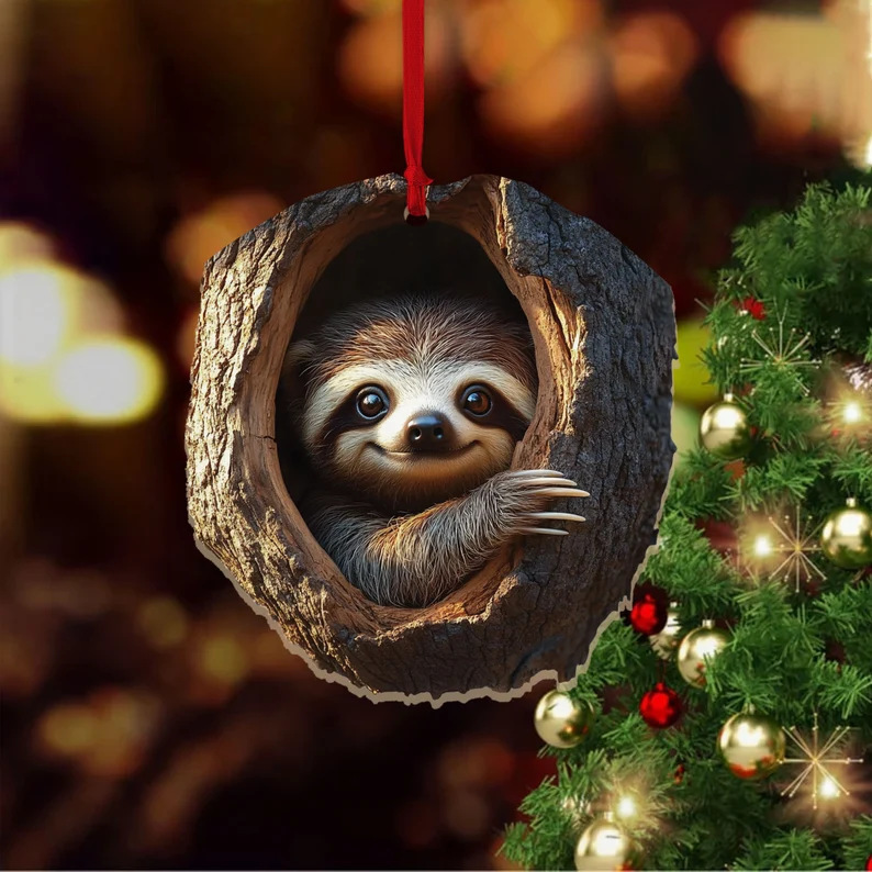 Nuevos búhos transfronterizos, osos, adornos de Navidad, colgantes de árbol de Navidad, colgantes de acrílico de impresión plana 2D