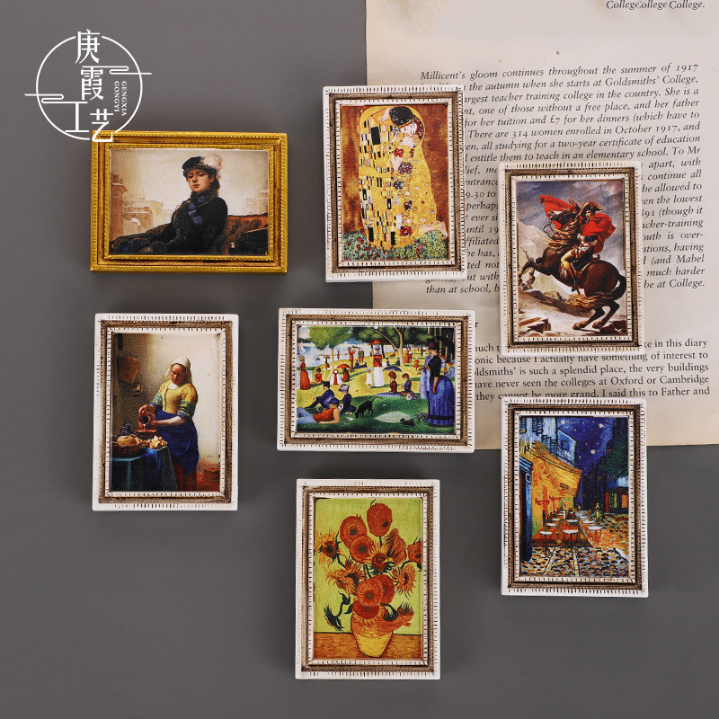 世界名画树脂冰箱贴立体磁力贴创意人物磁性贴个性复古磁吸贴片