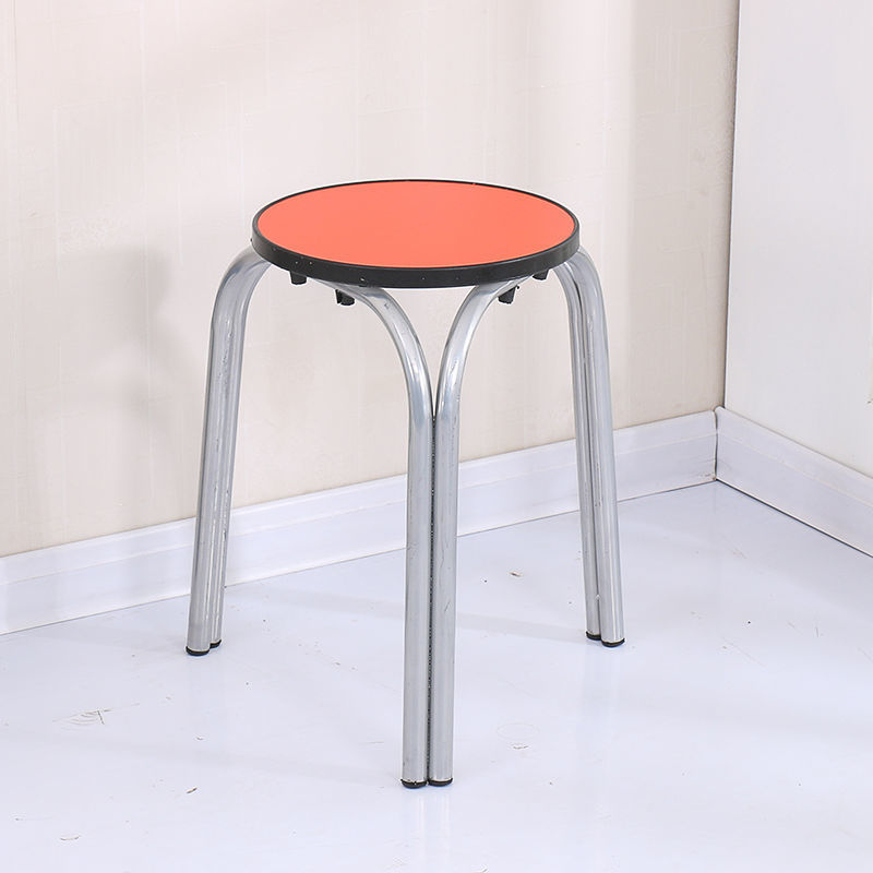 43cm 높은 은색 다리 주황색 나무 표면