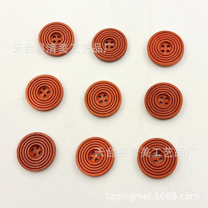 15/20/25/30mm café/café ligero/café profundo/Negro espiral patrón de botón de madera DIY botón de madera