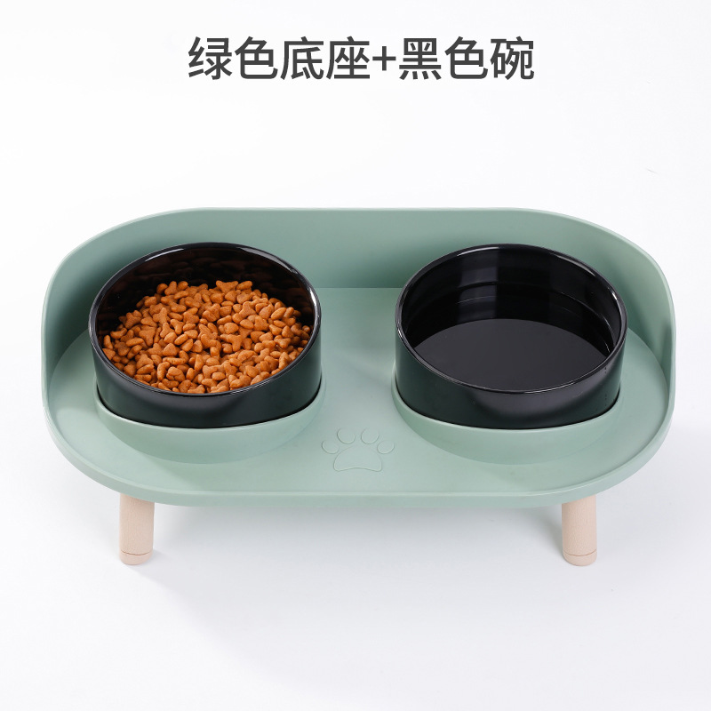 녹색 받침대 + 검은 그릇 (3 높이)