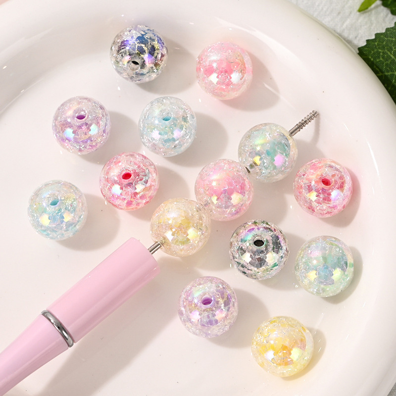 Cross-Border Hot-Selling 16mm Burst Beads, Colorful Beads, Handmade DIY Round Beads, Mobile Phone Chains, Pen Accessories, and Jewelry Components Cross-Border Hot-Selling 16mm Burst Beads, Colorful Beads, Handmade DIY Round Beads, Mobile Phone Chains, Pen Accessories, and Jewelry Components