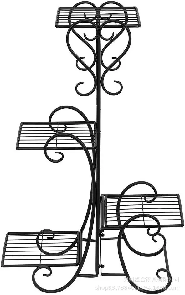 跨境外贸热销室内落地式花架简约款植物架可拆卸小体积铁艺花盆架