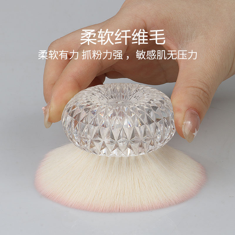 Brocha Limpiadora de Polvo Tipo Hongo Portátil para Uñas y Maquillaje