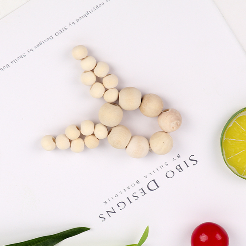 Handmade DIY Wooden Beaded Room Hanging Creative Wooden Bead Chain Fresh Home Wall Decoration Children's Room Decoration Accessories 2