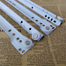 托底轨道底部滑轨白色抽屉二节轨滑柜子家具配件滚轮轨工厂直销