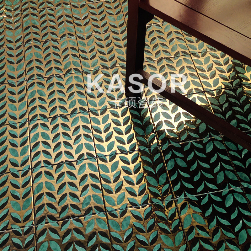 Designer Tiles Covered with Antique Metal Tiles for Dining Room Kitchen Floor Tiles French Powder Room Shower Room Wall Tiles