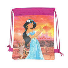 阿拉丁茉莉公主双面束口袋 无纺布抽绳袋小学生书包 收纳袋游泳包