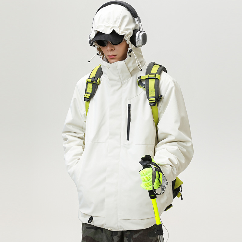 杰克传洋户外三防冲锋衣三合一可拆卸登山夹克男外套女防风耐磨|undefined